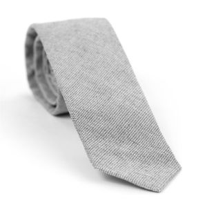 Grey cotton skinny tie